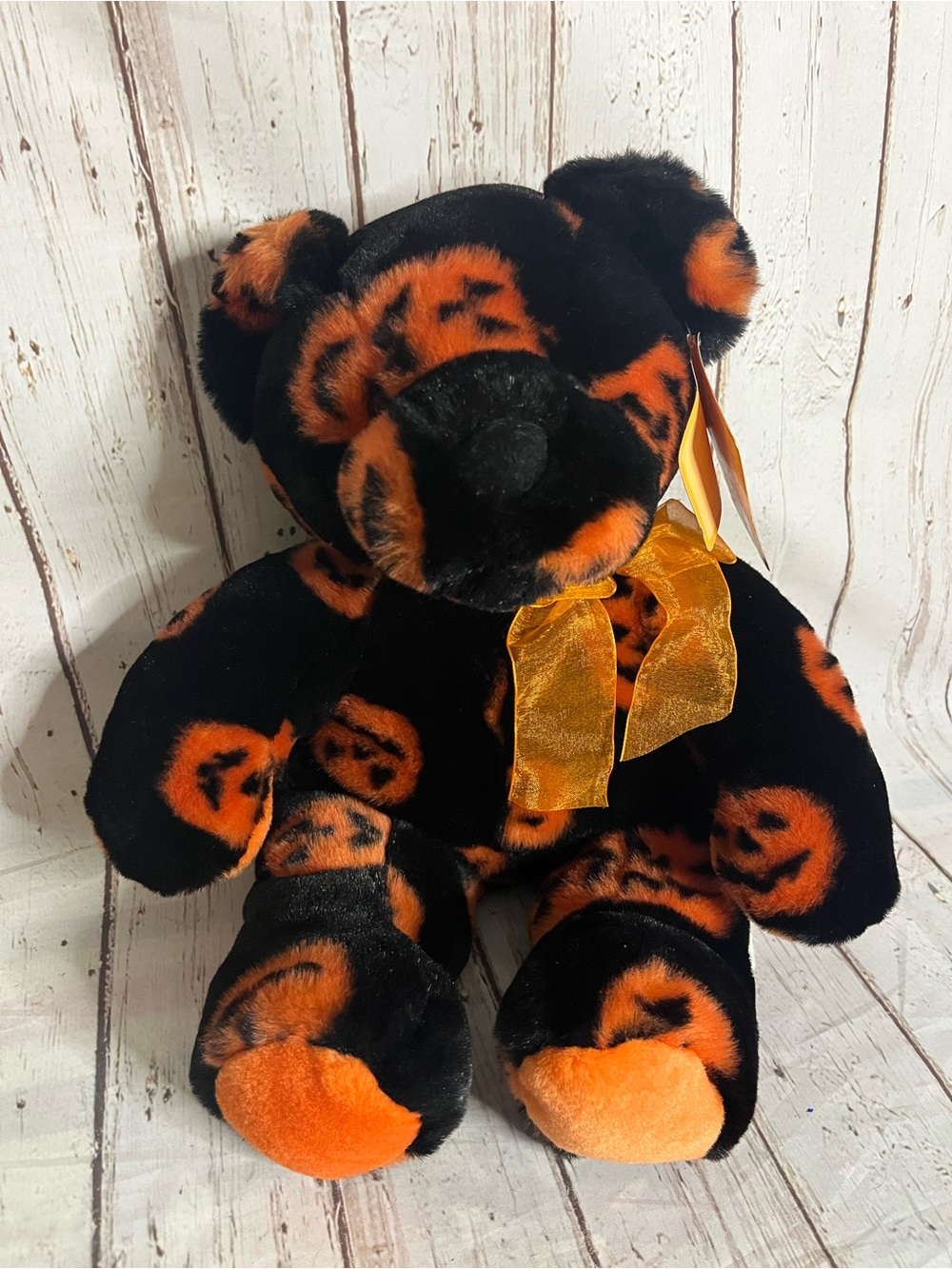 Fiesta Halloween Teddy Bear Plush stuffed animal Cuddle Jacquard RARE Pumpkin